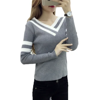 Women Autumn Fashion Knitted Big V neck Long Sleeve Pullovers Sweater Ladies Crochet Slim Knitwear Sweaters outfit Tops
Women Autumn Fashion Knitted Big V neck Long Sleeve Pullovers Sweater Ladies Crochet Slim Knitwear Sweaters outfit Tops