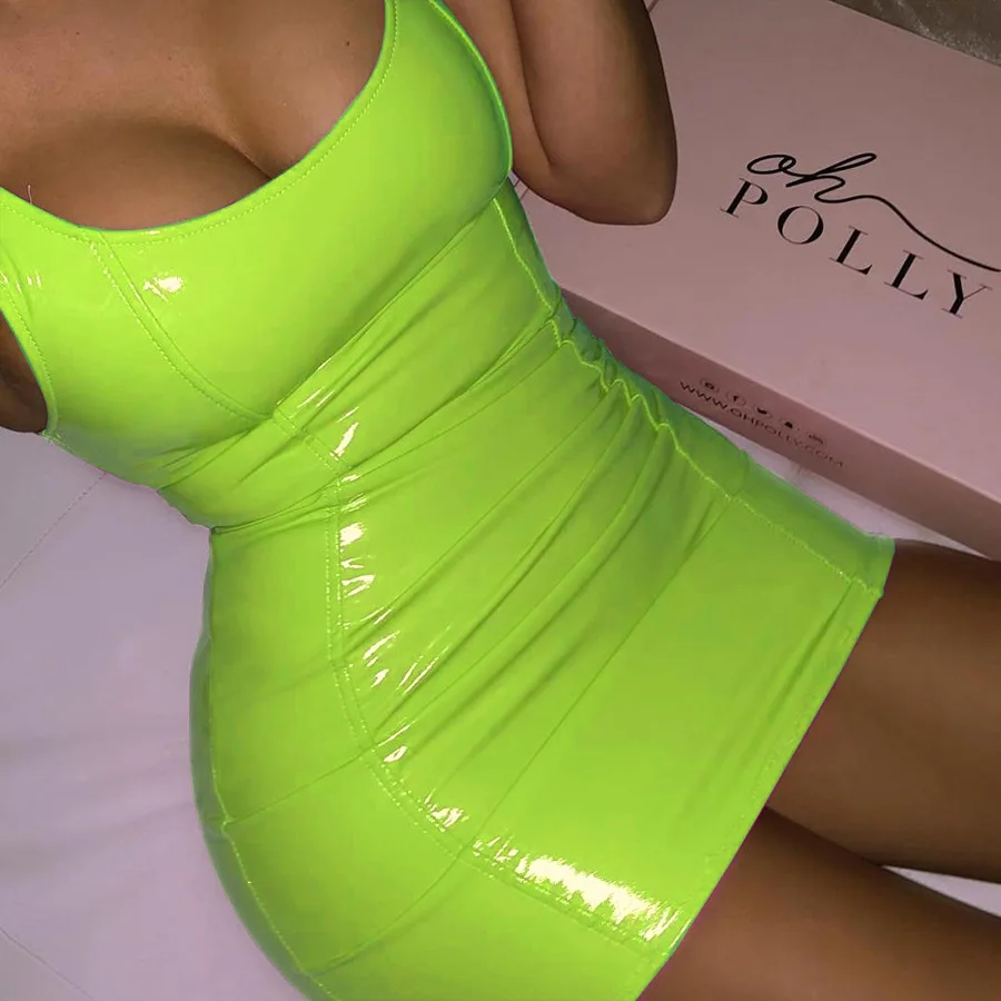 BKLD PU Leather Dresses Neon Yellow 2019 Summer Women Fashion Sleeveless Bodycon Bandage Party Club Sexy Ladies Short Mini Dress
BKLD PU Leather Dresses Neon Yellow 2019 Summer Women Fashion Sleeveless Bodycon Bandage Party Club Sexy Ladies Short Mini Dress