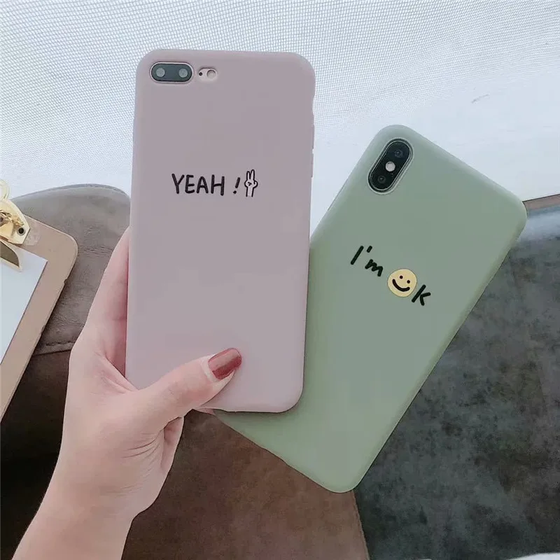 GYKZ Simple Letter Smile Face Couple Case For iPhone 8 XS MAX X XR 7 6 6s Plus Silicone Soft Phone Cover For iPhone X Fundas Bag
GYKZ Simple Letter Smile Face Couple Case For iPhone 8 XS MAX X XR 7 6 6s Plus Silicone Soft Phone Cover For iPhone X Fundas Bag
