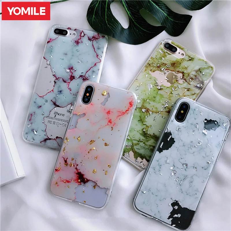 YOMILE Bling Gold Foil Marble Phone Cases For iPhone X 10 Soft TPU Case Cover For iPhone 7 8 6 6s Plus Glitter Cover For iPhone7
YOMILE Bling Gold Foil Marble Phone Cases For iPhone X 10 Soft TPU Case Cover For iPhone 7 8 6 6s Plus Glitter Cover For iPhone7