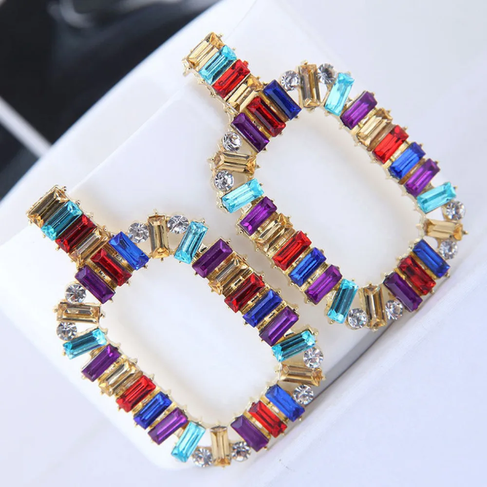 Luxury Elegant Retro Earrings Square Multicolor Crystal Earrings Ladies Jewelry Stylish Pendant Delicate Pendant Oorbellen
Luxury Elegant Retro Earrings Square Multicolor Crystal Earrings Ladies Jewelry Stylish Pendant Delicate Pendant Oorbellen