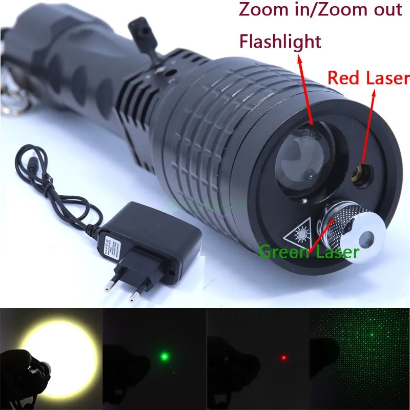 3 in 1 Flashlight Green and Red Laser 4 modes 2000 LM Zoomable Led Flashlights Torch Light Lantern +Charger
3 in 1 Flashlight Green and Red Laser 4 modes 2000 LM Zoomable Led Flashlights Torch Light Lantern +Charger