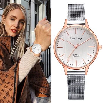Women Bracelet Watch Luxury Silver Metal Belt Dress Quartz Clock Fashion Ladies Rose Gold Creative Popular Women's Watches
Women Bracelet Watch Luxury Silver Metal Belt Dress Quartz Clock Fashion Ladies Rose Gold Creative Popular Women's Watches
