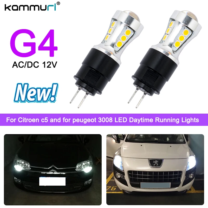 KAMMURI высокой мощности нет неисправный белый 6000 K Светодиодные лампы DRL hp24w G4 18smd 3030
