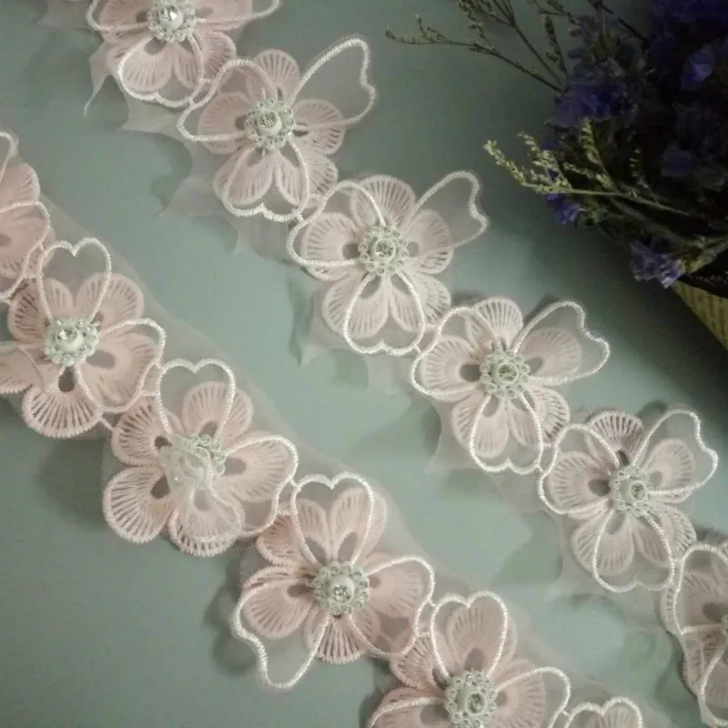 2 yard Pink Pearl Polyester Pearl Flower Embroidered Lace Trim Ribbon Fabric Handmade DIY Garment Wedding Dress Sewing Craft
2 yard Pink Pearl Polyester Pearl Flower Embroidered Lace Trim Ribbon Fabric Handmade DIY Garment Wedding Dress Sewing Craft