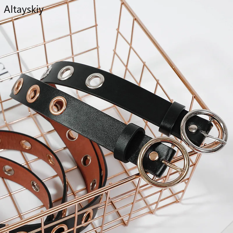 Belts Women Punk Street Metal Round Hole Leisure Vintage Womens Waist Belt Metal O-Ring Buckle High Quality Female Accessories
Belts Women Punk Street Metal Round Hole Leisure Vintage Womens Waist Belt Metal O-Ring Buckle High Quality Female Accessories