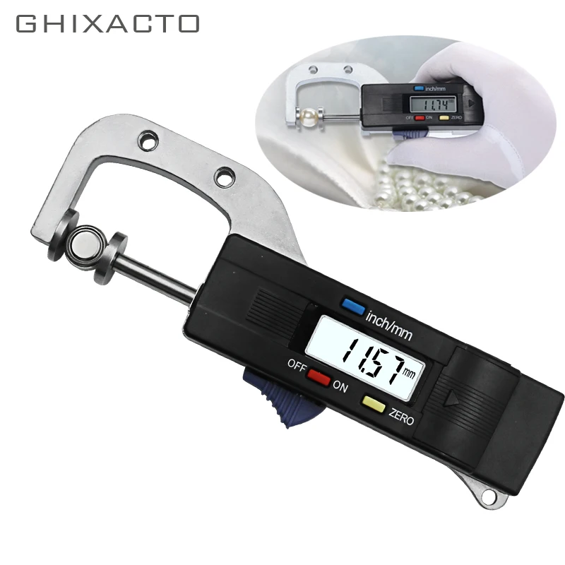 Digital Horizontal Thickness Gauge 0.01mm/0-25mm Jewelry Pearl Ruler Round Diameter Metal Measuring Thickness Meter Micrometer 
Digital Horizontal Thickness Gauge 0.01mm/0-25mm Jewelry Pearl Ruler Round Diameter Metal Measuring Thickness Meter Micrometer
