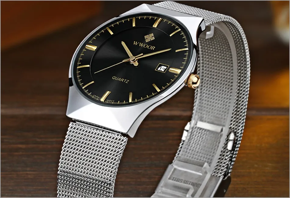 WWOOR Ultra thin Fashion Male Wristwatch Top Brand Luxury Business Watches Waterproof Scratch-resistant Men Watch Clock (36)