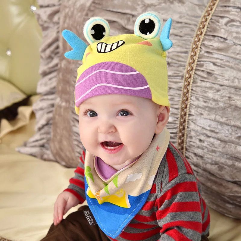 Crab Baby Hat Cotton Cute Infant Caps Discoloration Helmet For Babies Spring Hat For Girls Boys Newborn Photography Accessories (9)