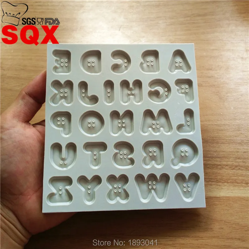 Image New arrival Creative Button Letters Alphabet Silicone Mold Fondant Cake Decorating Tools Kitchen Accessories SQ16292