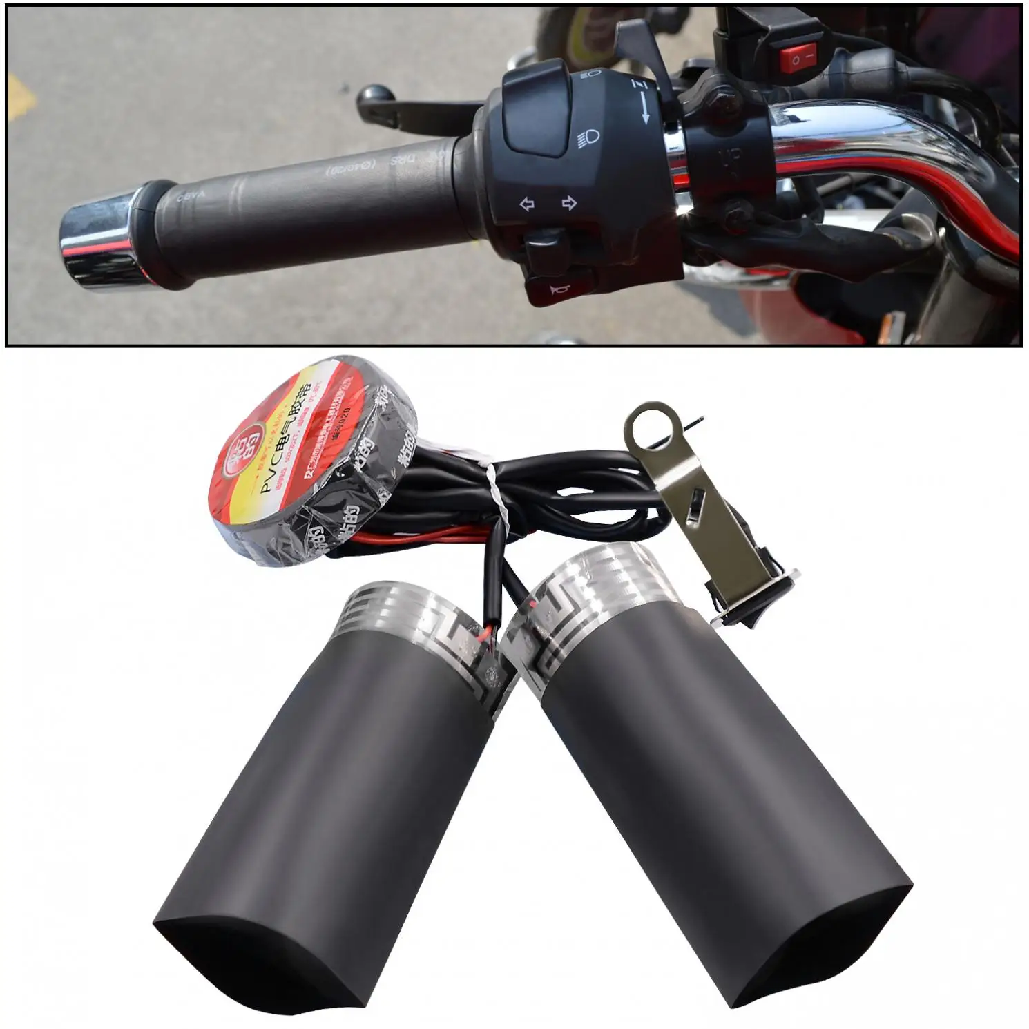1 Pair 12V 20W Motorcycle Universal Electric Heated Handle with Adjustable Switch Temperature and PET Metal Heating Film
1 Pair 12V 20W Motorcycle Universal Electric Heated Handle with Adjustable Switch Temperature and PET Metal Heating Film