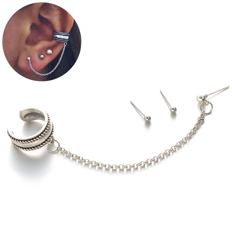 3pcs Bohemian Retro Style Silver Earrings Chain Fashion Earrings For Women Ear Cuff With Chain Set Earrings
3pcs Bohemian Retro Style Silver Earrings Chain Fashion Earrings For Women Ear Cuff With Chain Set Earrings