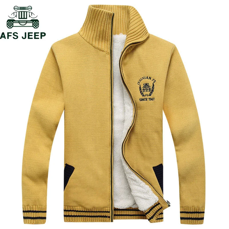 AFS JEEP Brand Autumn Winter Thick Fleece Mens Sweaters Cotton Wool Knitwear Cardigan Masculino Sweater hombre Plus Size 3XL
AFS JEEP Brand Autumn Winter Thick Fleece Mens Sweaters Cotton Wool Knitwear Cardigan Masculino Sweater hombre Plus Size 3XL