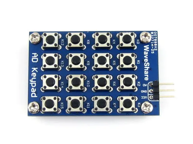 AD Keypad 16 Push Buttons 4x4 Accessory Board Matrix Buttons Controlled ADC AD Port Keyboard
AD Keypad 16 Push Buttons 4x4 Accessory Board Matrix Buttons Controlled ADC AD Port Keyboard