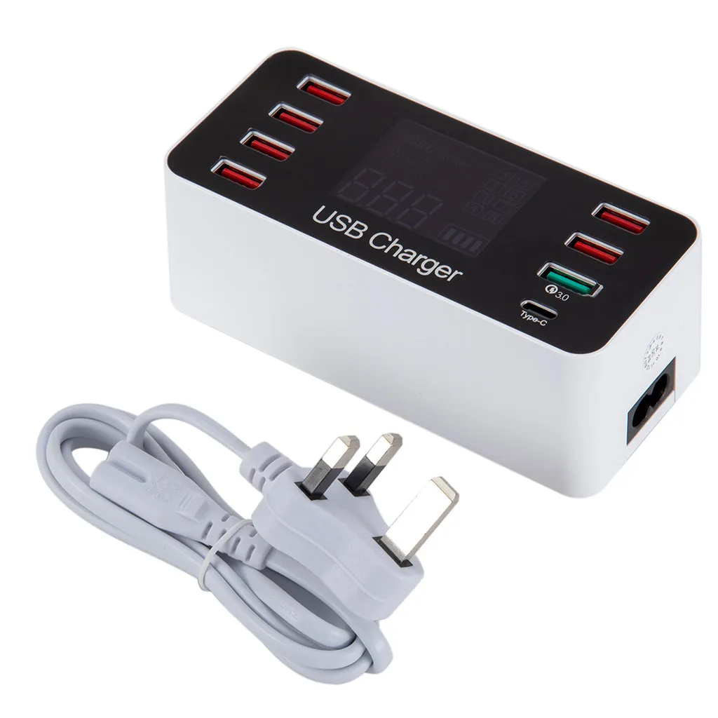 CARPRIE Usb Hub Charger 8 Port USB Charger Fast Loader HUB+Type-C Fast Charge 40W QC 3.0 LED Display With UK Plug Power Adapter
CARPRIE Usb Hub Charger 8 Port USB Charger Fast Loader HUB+Type-C Fast Charge 40W QC 3.0 LED Display With UK Plug Power Adapter
