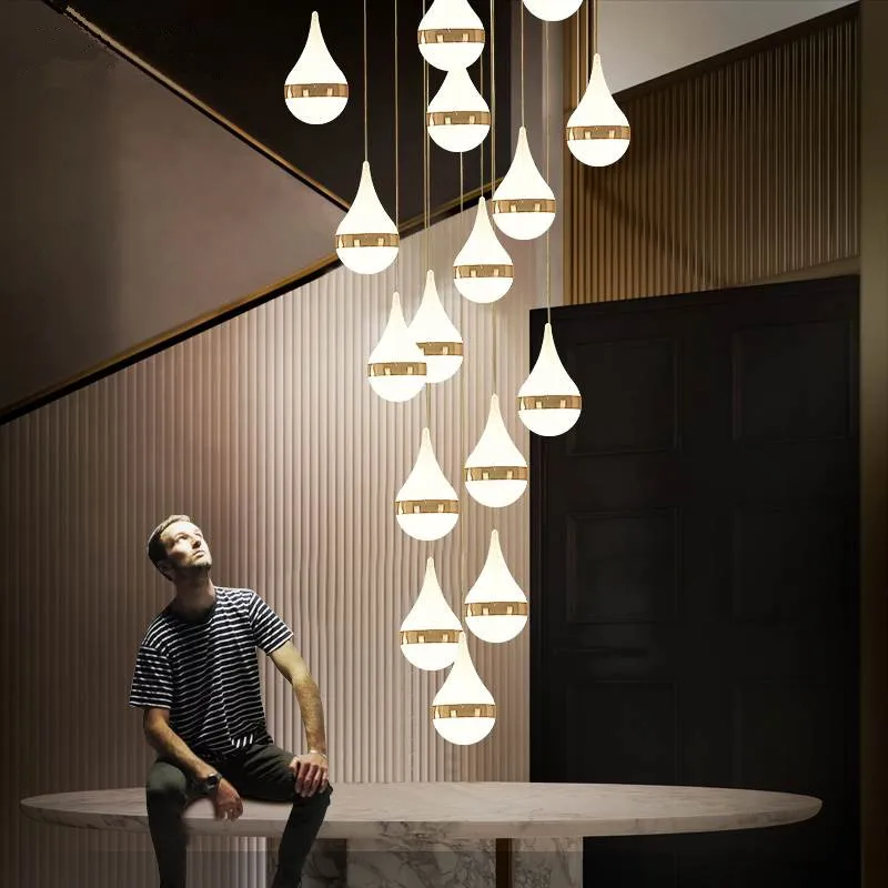 Crystal Waterdrop Chandeliers Long Cord Light Fixtures Nordic Modern Villa Living Room Staircase Dinning Room Lamp
Crystal Waterdrop Chandeliers Long Cord Light Fixtures Nordic Modern Villa Living Room Staircase Dinning Room Lamp