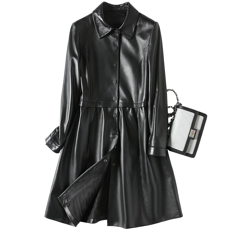 New Fashion Casual Genuine Leather Jacket Women Real Sheepskin Coat Long Trench Female Spring Autumn Jackets for Women Z429
New Fashion Casual Genuine Leather Jacket Women Real Sheepskin Coat Long Trench Female Spring Autumn Jackets for Women Z429