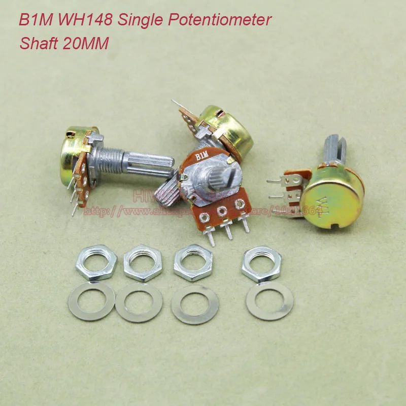 (10pcs/lot) B1M 1M OHM 1MOhm WH148 Linear Single Rotary Potentiometer Pots Shaft 20MM With Nuts and Shim B1M-20MM
(10pcs/lot) B1M 1M OHM 1MOhm WH148 Linear Single Rotary Potentiometer Pots Shaft 20MM With Nuts and Shim B1M-20MM
