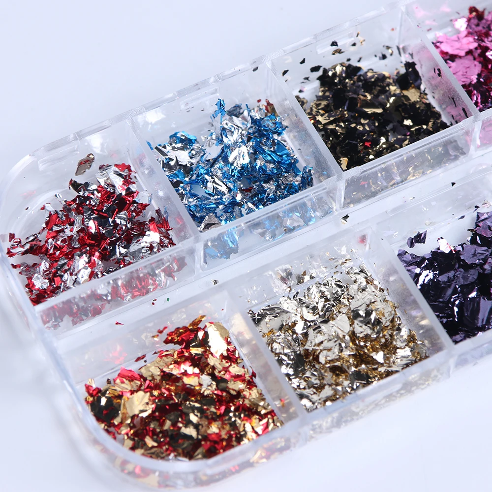 1 Box 3D Irregular Aluminum Foils Nail Slices Flakes Sequins Film Mirror Glitter Stickers Nail Art Decorations Manicure
1 Box 3D Irregular Aluminum Foils Nail Slices Flakes Sequins Film Mirror Glitter Stickers Nail Art Decorations Manicure