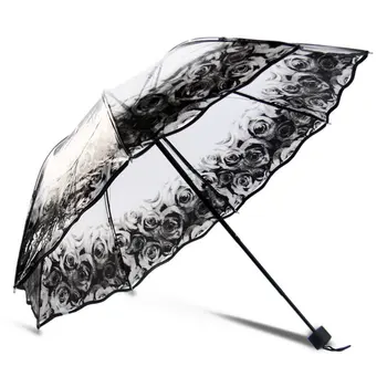 Transparent Umbrella Rain Sunny and Rainy Umbrella Parasol Thicken Three-folding Advertising Women Umbrella
Transparent Umbrella Rain Sunny and Rainy Umbrella Parasol Thicken Three-folding Advertising Women Umbrella