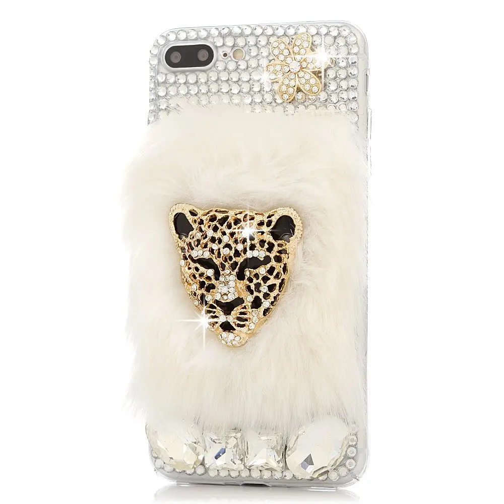 Handmade Bling Crystal Luxury Golden Leopard Head with Rabbit Fur TPU Soft Phone Case Cover for iPhone XR 6 6s 7 8 plus Xs Max
Handmade Bling Crystal Luxury Golden Leopard Head with Rabbit Fur TPU Soft Phone Case Cover for iPhone XR 6 6s 7 8 plus Xs Max