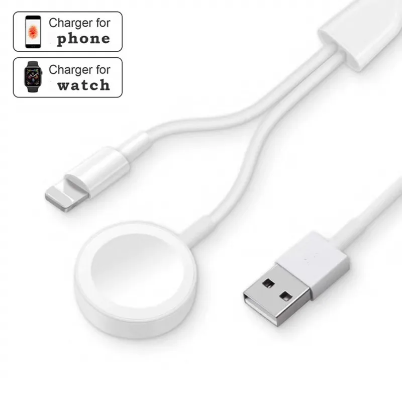 

2 in 1 Wireless Charger for Apple Watch Series 1 2 3 4 USB Magnetic Charging Cable 3.3 feet/1meter for iPhone 6 6s 7 8 X Charger