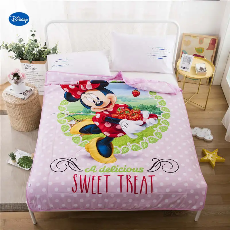 

Pink Polka Dot Minnie Mouse Quilts Summer Comforters Bedding Cotton Cover Children's Baby Kids Bedroom Decor 150*200cm 200*230cm