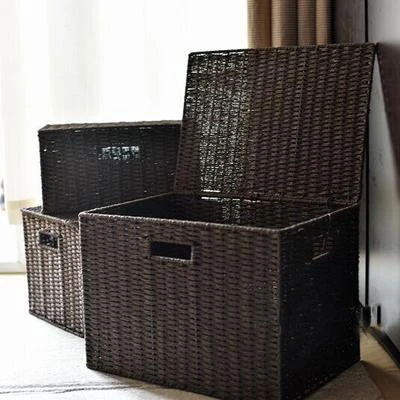 Pasta and rattan weave storage basket Japanese-style storage box magazine finishing box storage basket plus large drawer
Pasta and rattan weave storage basket Japanese-style storage box magazine finishing box storage basket plus large drawer