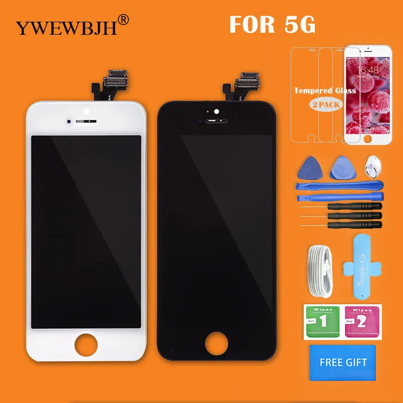 ЖК дисплей YWEWBJH AAA для iPhone 5 сенсорный экран в сборе дигитайзер стекло без битых