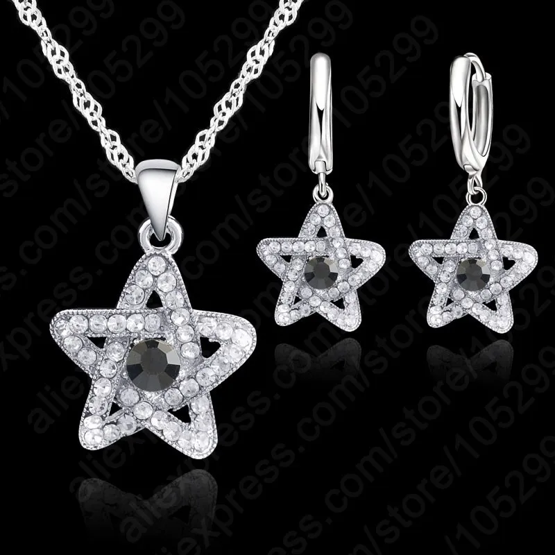 New Elegant Star Cubic Zirconia Crystal 925 Sterling Silver Lever Back Engagement Necklace Earrings Jewelry Set
New Elegant Star Cubic Zirconia Crystal 925 Sterling Silver Lever Back Engagement Necklace Earrings Jewelry Set