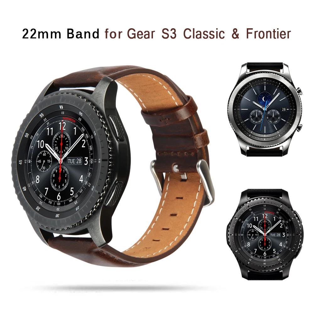 Новый модный спортивный ремешок Смарт-часы кожаный браслет для Samsung Gear S3 Frontier