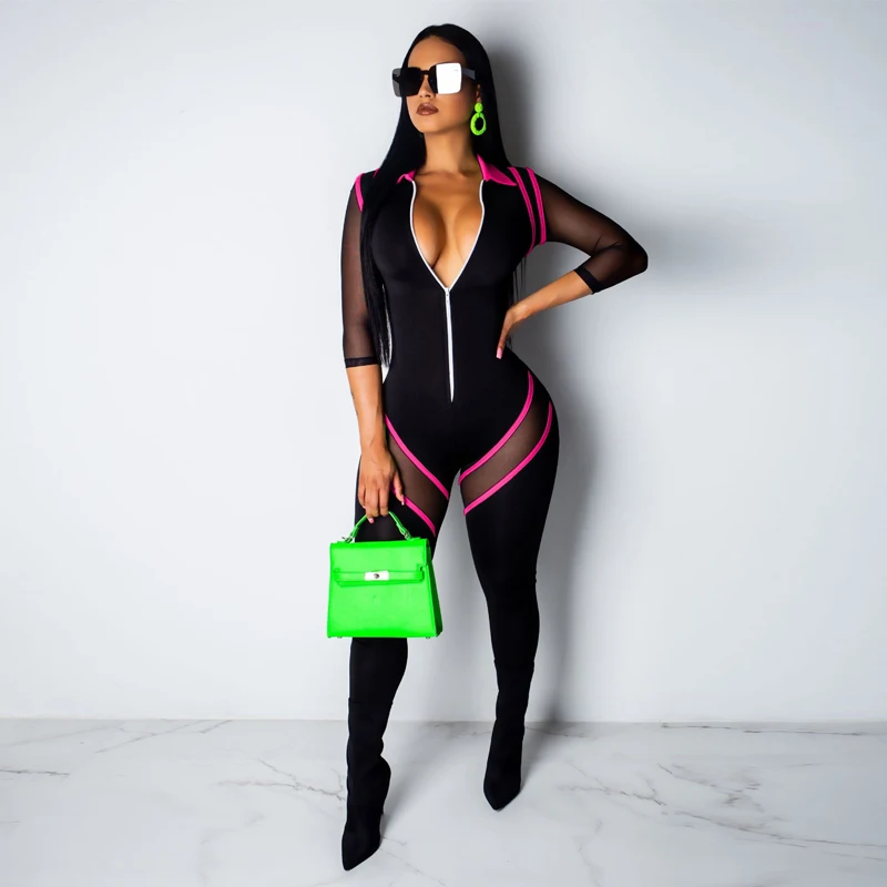 Contrast Color Sexy Overalls For Women Mesh Patchwork Half Sleeve Club Party Playsuit Streetwear Front Zipper Bandage Jumpsuits
Contrast Color Sexy Overalls For Women Mesh Patchwork Half Sleeve Club Party Playsuit Streetwear Front Zipper Bandage Jumpsuits