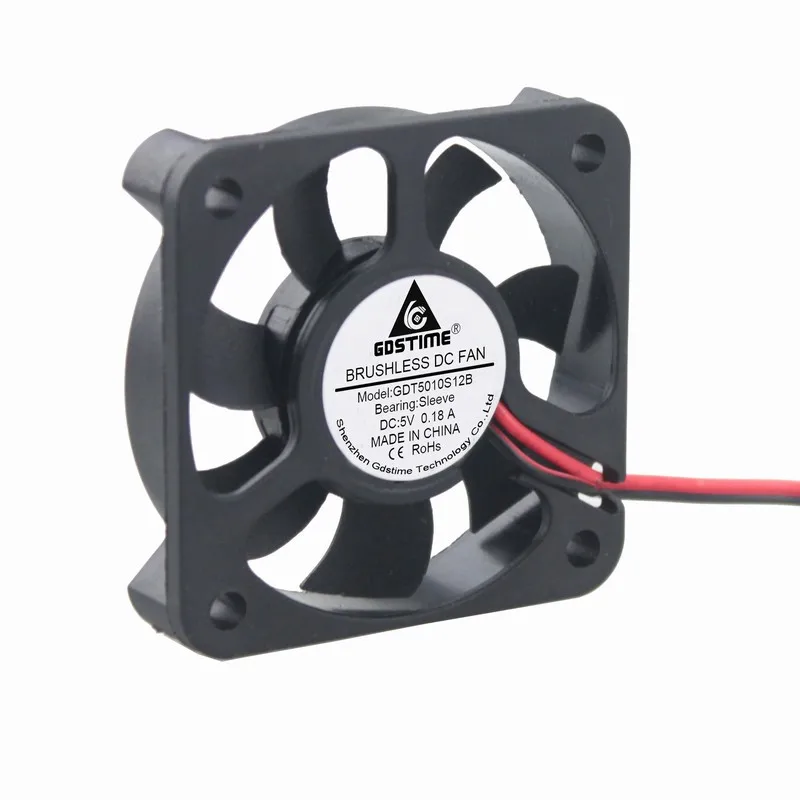 Gdstime 2 Pieces DC 5V 50mm x 50mm x 10mm 5010 PH2.0-2Pin Brushless Cooler Cooling Fan
Gdstime 2 Pieces DC 5V 50mm x 50mm x 10mm 5010 PH2.0-2Pin Brushless Cooler Cooling Fan