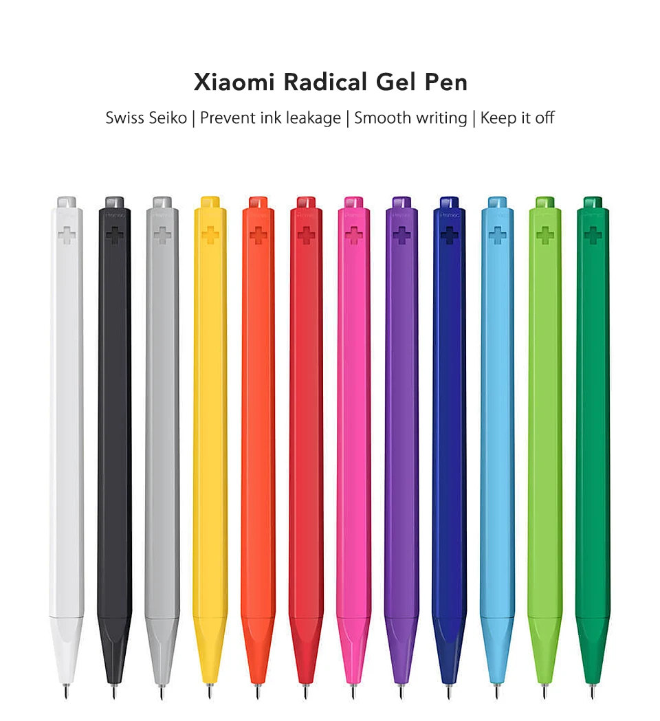 12PcsLot Xiaomi Radical Gel Pen Ballpoint Ball Point for School Offical Sign Signing Roll Rolling Pen Black Ink Xiaom (1)