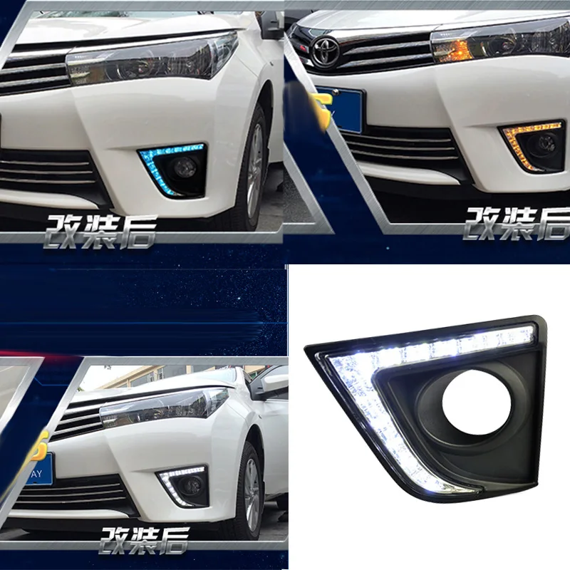 New Car Accessories LED DRL Daytime Running Lights Daylight Fog light LED fog lamp for TOYOTA COROLLA 2014 2015
New Car Accessories LED DRL Daytime Running Lights Daylight Fog light LED fog lamp for TOYOTA COROLLA 2014 2015