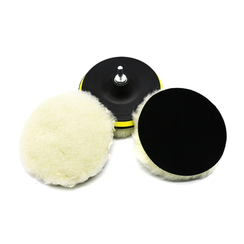 

5Pcs 6 Inch Polishing Buffe Pad Woolen Polishing Brush Waxing Pads Kits With M14 Drill Adapter