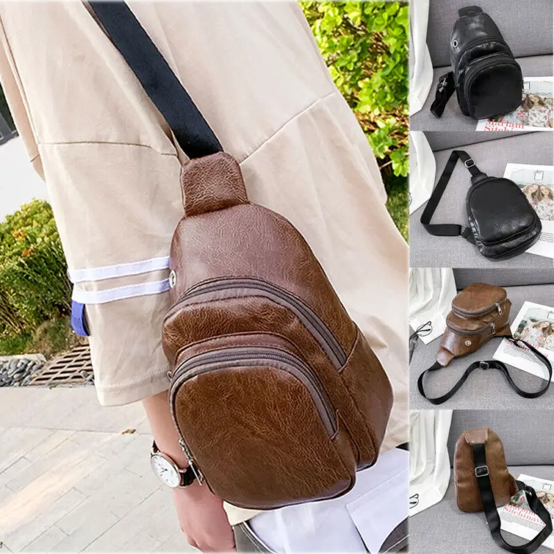 New Men's Chest Sling Bag Portable Waterproof Zipper PU Leather Travel Camping Cross Body Shoulder Backpack Messenger
New Men's Chest Sling Bag Portable Waterproof Zipper PU Leather Travel Camping Cross Body Shoulder Backpack Messenger