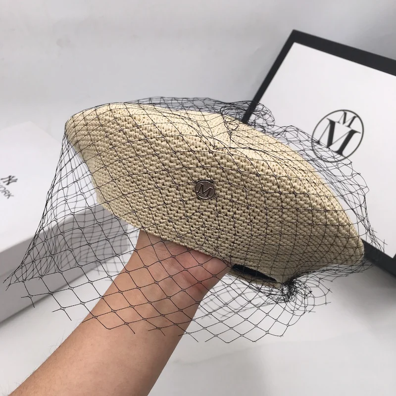 Crochet Lafite Beret Female Lady Elegant Fashion Painter Hat Mesh Small Fresh Holiday Straw Hat sun hat
Crochet Lafite Beret Female Lady Elegant Fashion Painter Hat Mesh Small Fresh Holiday Straw Hat sun hat