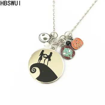 

HBSWUI Wholesale Freeshipping 20pcs a lot The Nightmare Before Christmas charm necklace HRJIKFDF01