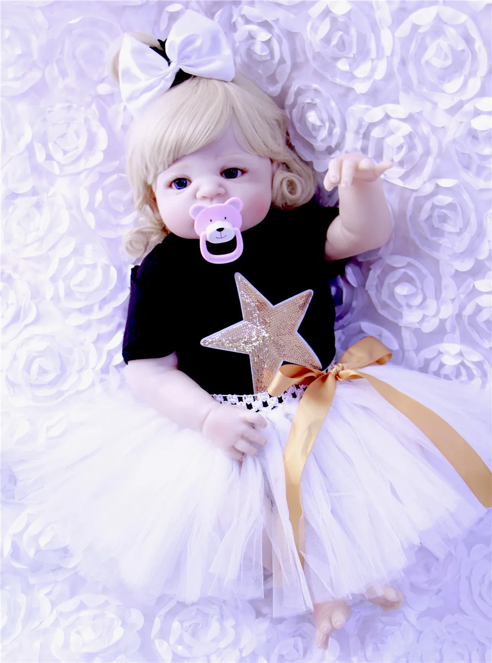 55cm Full Silicone Body Reborn Baby Doll Toy For Girl Vinyl Newborn Princess Babies Bebe Bathe Accompanying Toy Birthday Gift
55cm Full Silicone Body Reborn Baby Doll Toy For Girl Vinyl Newborn Princess Babies Bebe Bathe Accompanying Toy Birthday Gift