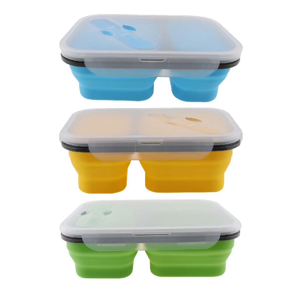 

1100ml Silicone Collapsible Portable Lunch Box Large Capacity Bowl Lunch Bento Box Folding Lunchbox Eco-Friendly