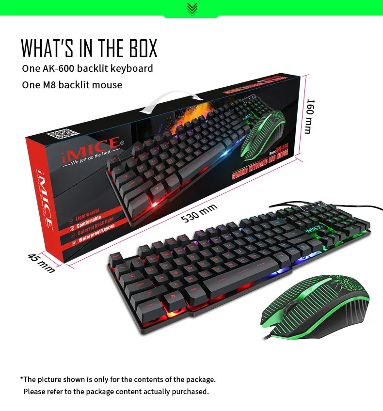 VOBERRY USB Wired Keyboard Mouse Combo LED Backlit Floating Keycap High-quality Waterproof Mouse Keyboard Set For Gaming Desktop
VOBERRY USB Wired Keyboard Mouse Combo LED Backlit Floating Keycap High-quality Waterproof Mouse Keyboard Set For Gaming Desktop