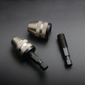 1PCS 1/4" Keyless Drill Bit Chuck Hex Shank Adapter Converter 0.3mm-3mm Quick Change High Quality