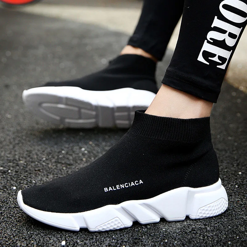 2019 Brand Socks Sneakers Men Breathable Stretch Sock Shoes Women Fashion Flats Shoes Male High Top Lightweight Casual Footwear
2019 Brand Socks Sneakers Men Breathable Stretch Sock Shoes Women Fashion Flats Shoes Male High Top Lightweight Casual Footwear