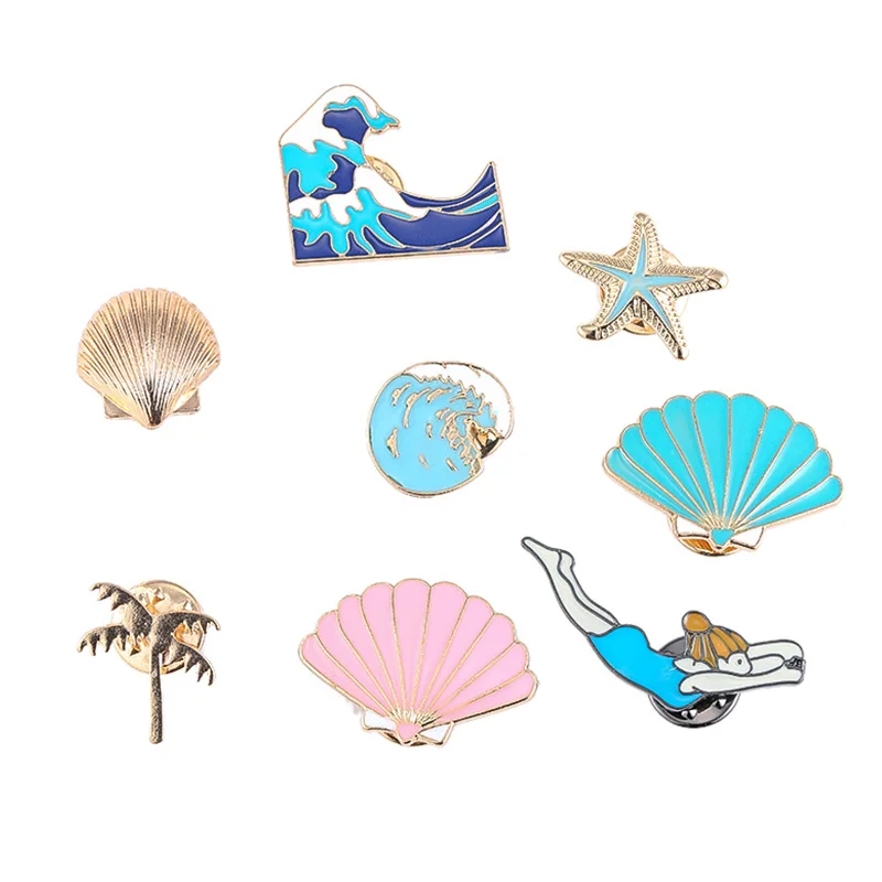 Blue Waves Brooch Enamel Pin Cute Starfish Shell Brooches for Women Kids Girls Men lapel Pin Badge Backpack Jackets Bag Jewelry
Blue Waves Brooch Enamel Pin Cute Starfish Shell Brooches for Women Kids Girls Men lapel Pin Badge Backpack Jackets Bag Jewelry