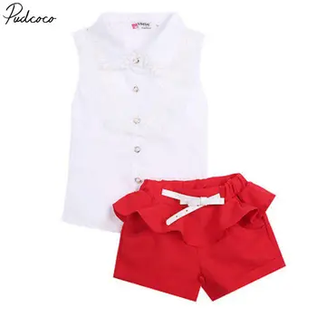 Fashion Pretty Baby Girls Clothes Set Party White Sleeveless Lace Floral Tops+red Short Pants Kids Clothing 2-7years
Fashion Pretty Baby Girls Clothes Set Party White Sleeveless Lace Floral Tops+red Short Pants Kids Clothing 2-7years