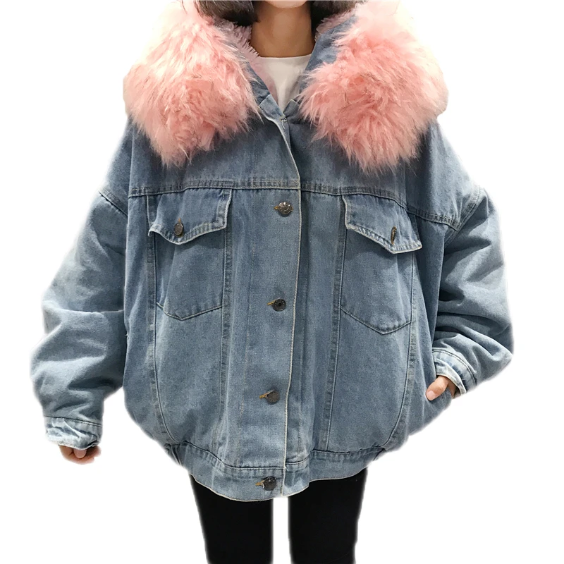 Фото Зимняя Корейская женская мягкая новая джинсовая куртка с - купить