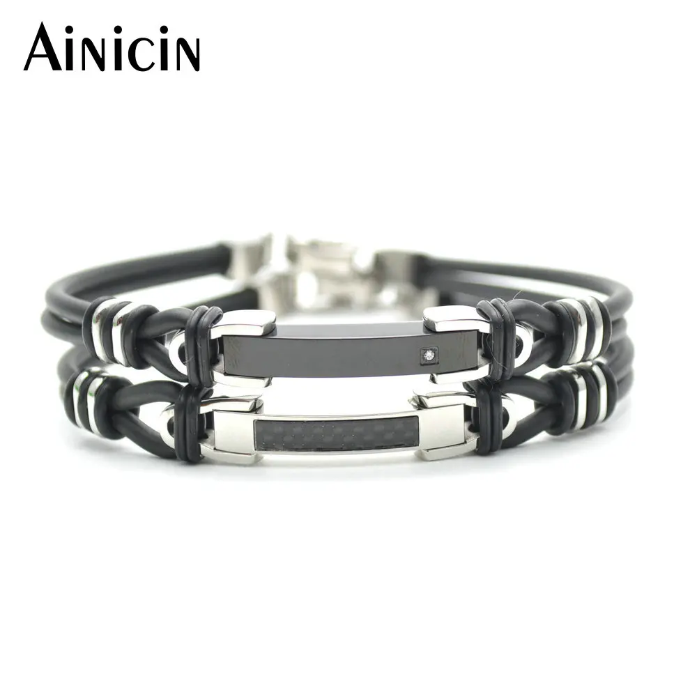 10pcs Double Rows Rubber Chain Stainless Steel Carbon Fiber Bracelets Adjustable Length For Men and Women Gift Jewelry
10pcs Double Rows Rubber Chain Stainless Steel Carbon Fiber Bracelets Adjustable Length For Men and Women Gift Jewelry