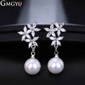 GMGYQ Flower-Shaped Zirconia cCrystal Luxury Wedding Bride's Llong Eearrings Lady's Pearl Jewelry
GMGYQ Flower-Shaped Zirconia cCrystal Luxury Wedding Bride's Llong Eearrings Lady's Pearl Jewelry