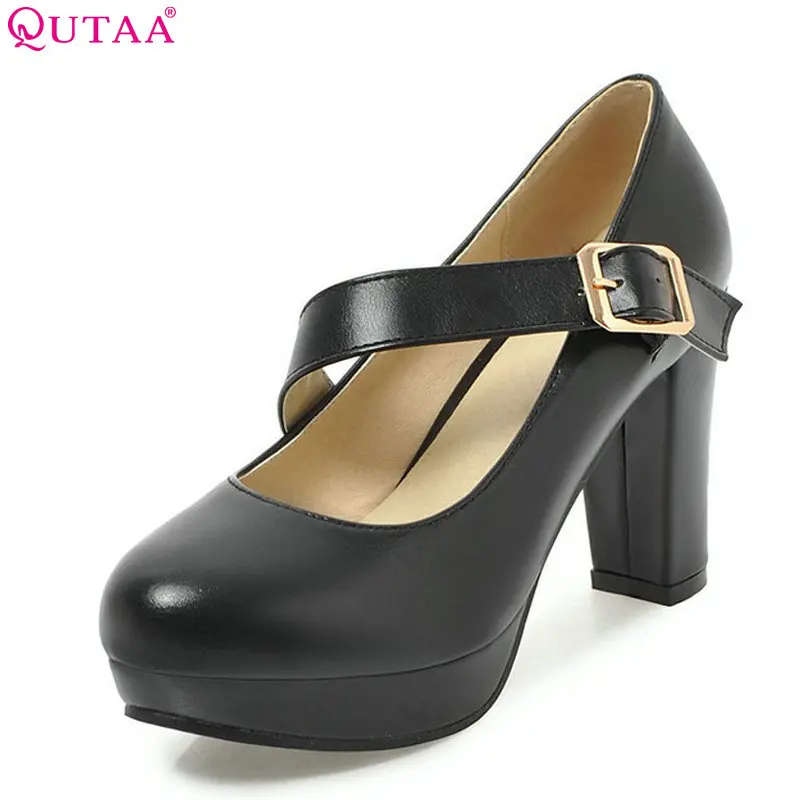 QUTAA 2018 Women Pumps Buckle Casual Women Shoes Square High Heel Round Toe Platform Pu Leather Ladies Pumps Size 34-43
QUTAA 2018 Women Pumps Buckle Casual Women Shoes Square High Heel Round Toe Platform Pu Leather Ladies Pumps Size 34-43